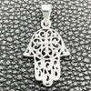 Dije Religioso 05.392.0050 Plata Rodinada, Diseño de Judaica y Mano de Dios, Pulido, Tono Plateado