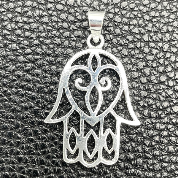 Dije Religioso 05.392.0052 Plata Rodinada, Diseño de Mano de Dios, Pulido, Tono Plateado