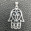 Dije Religioso 05.392.0052 Plata Rodinada, Diseño de Mano de Dios, Pulido, Tono Plateado