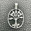 Dije Elegante 05.392.0053 Plata Rodinada, Diseño de Ãrbol, Pulido, Tono Plateado