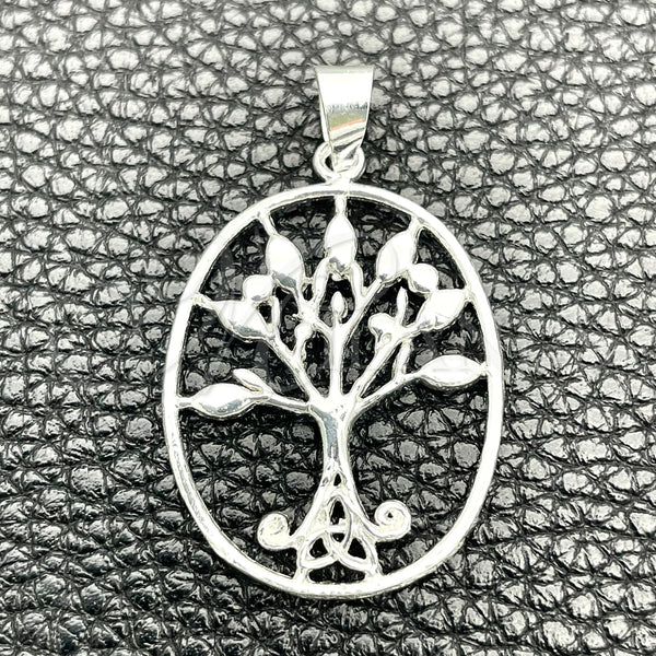 Dije Elegante 05.392.0053 Plata Rodinada, Diseño de Ãrbol, Pulido, Tono Plateado