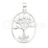 Dije Elegante 05.392.0053 Plata Rodinada, Diseño de Ãrbol, Pulido, Tono Plateado