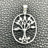 Dije Elegante 05.392.0053 Plata Rodinada, Diseño de Ãrbol, Pulido, Tono Plateado