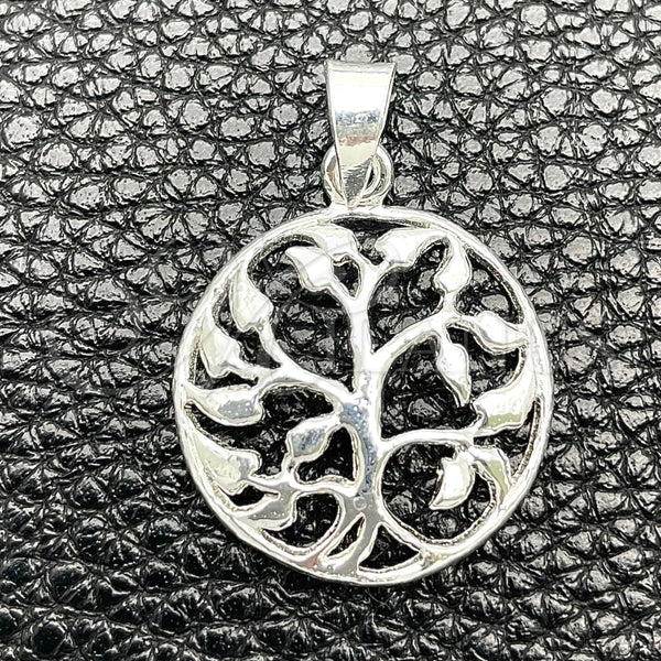 Dije Elegante 05.392.0054 Plata Rodinada, Diseño de Ãrbol, Pulido, Tono Plateado