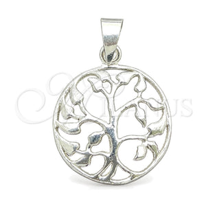 Dije Elegante 05.392.0054 Plata Rodinada, Diseño de Ãrbol, Pulido, Tono Plateado