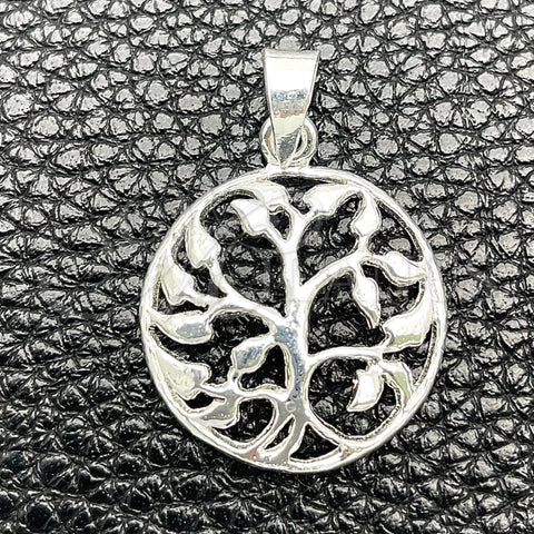 Dije Elegante 05.392.0054 Plata Rodinada, Diseño de Ãrbol, Pulido, Tono Plateado