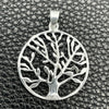 Dije Elegante 05.392.0055 Plata Rodinada, Diseño de Ãrbol, Pulido, Tono Plateado