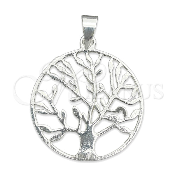 Dije Elegante 05.392.0055 Plata Rodinada, Diseño de Ãrbol, Pulido, Tono Plateado