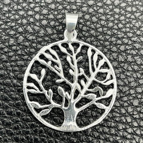 Dije Elegante 05.392.0055 Plata Rodinada, Diseño de Ãrbol, Pulido, Tono Plateado