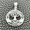 Dije Elegante 05.392.0056 Plata Rodinada, Diseño de Ãrbol, Pulido, Tono Plateado