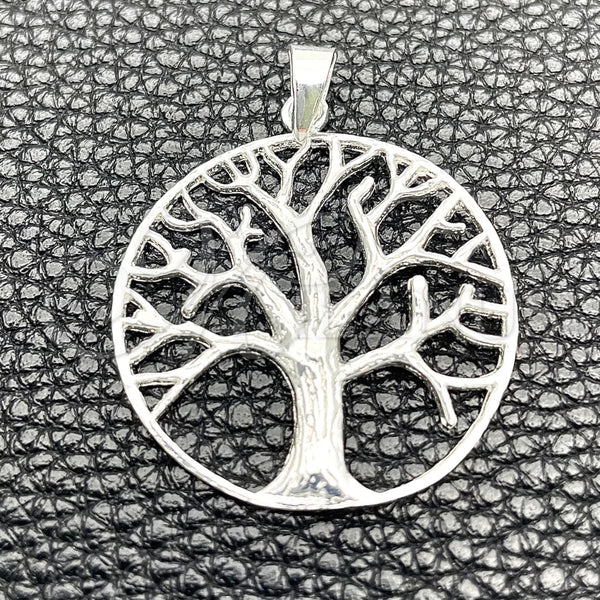 Dije Elegante 05.392.0057 Plata Rodinada, Diseño de Ãrbol, Pulido, Tono Plateado