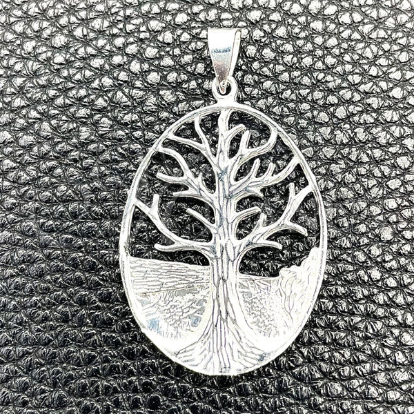 Dije Elegante 05.392.0058 Plata Rodinada, Diseño de Ãrbol, Pulido, Tono Plateado