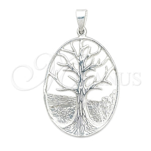 Dije Elegante 05.392.0058 Plata Rodinada, Diseño de Ãrbol, Pulido, Tono Plateado