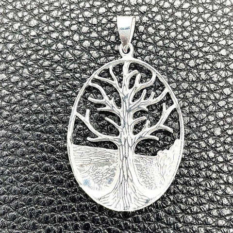 Dije Elegante 05.392.0058 Plata Rodinada, Diseño de Ãrbol, Pulido, Tono Plateado