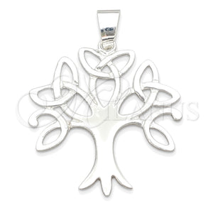 Dije Elegante 05.392.0059 Plata Rodinada, Diseño de Ãrbol, Pulido, Tono Plateado