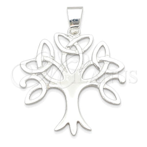 Dije Elegante 05.392.0059 Plata Rodinada, Diseño de Ãrbol, Pulido, Tono Plateado
