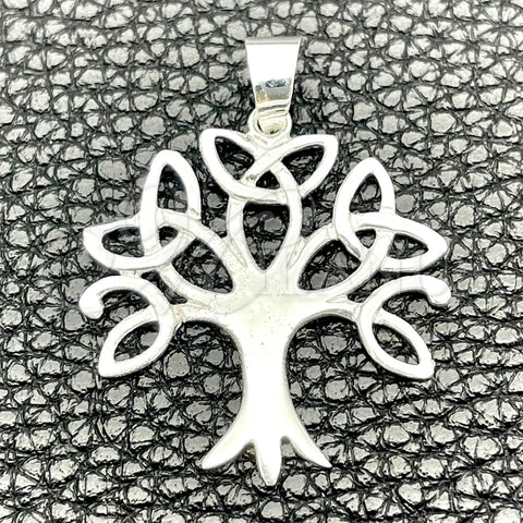 Dije Elegante 05.392.0059 Plata Rodinada, Diseño de Ãrbol, Pulido, Tono Plateado