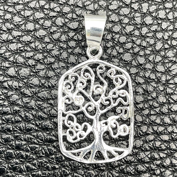 Dije Elegante 05.392.0060 Plata Rodinada, Diseño de Ãrbol, Pulido, Tono Plateado