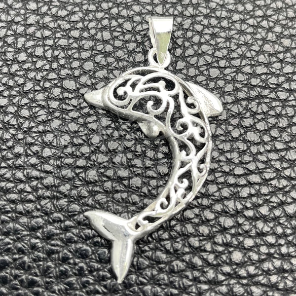 Dije Elegante 05.392.0061 Plata Rodinada, Diseño de Delfín, Pulido, Tono Plateado