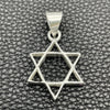 Dije Elegante 05.392.0062 Plata Rodinada, Diseño de Judaica y Estrella de Davi, Pulido, Tono Plateado
