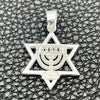 Dije Elegante 05.392.0063 Plata Rodinada, Diseño de Judaica y Estrella de Davi, Pulido, Tono Plateado