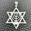 Dije Elegante 05.392.0081 Plata Rodinada, Diseño de Judaica y Estrella de Davi, Pulido, Tono Plateado