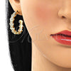 Argolla Mediana 02.210.0779.30 Oro Laminado, Diseño de Mano de Dios, con Blanca Micro Pave, Pulido, Tono Dorado