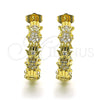 Argolla Mediana 02.210.0779.30 Oro Laminado, Diseño de Mano de Dios, con Blanca Micro Pave, Pulido, Tono Dorado