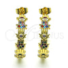 Argolla Mediana 02.210.0779.1.30 Oro Laminado, Diseño de Mano de Dios, con Multicolor Micro Pave, Pulido, Tono Dorado