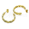 Argolla Mediana 02.210.0780.30 Oro Laminado, Diseño de Ojo Griego, con Blanca Micro Pave, Pulido, Tono Dorado