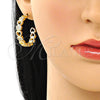 Argolla Mediana 02.210.0781.30 Oro Laminado, Diseño de Corazón, con Blanca Micro Pave, Pulido, Tono Dorado