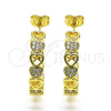 Argolla Mediana 02.210.0781.30 Oro Laminado, Diseño de Corazón, con Blanca Micro Pave, Pulido, Tono Dorado