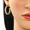 Argolla Mediana 02.210.0782.30 Oro Laminado, Diseño de Pina, con Blanca Micro Pave, Pulido, Tono Dorado