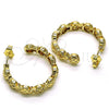 Argolla Mediana 02.210.0782.30 Oro Laminado, Diseño de Pina, con Blanca Micro Pave, Pulido, Tono Dorado