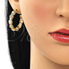Argolla Mediana 02.210.0782.1.30 Oro Laminado, Diseño de Pina, con Multicolor Micro Pave, Pulido, Tono Dorado