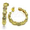 Argolla Mediana 02.210.0782.1.30 Oro Laminado, Diseño de Pina, con Multicolor Micro Pave, Pulido, Tono Dorado