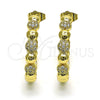 Argolla Mediana 02.210.0783.30 Oro Laminado, con Blanca Micro Pave, Pulido, Tono Dorado