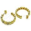 Argolla Mediana 02.210.0783.30 Oro Laminado, con Blanca Micro Pave, Pulido, Tono Dorado