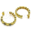 Argolla Mediana 02.210.0783.1.30 Oro Laminado, con Multicolor Micro Pave, Pulido, Tono Dorado