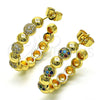 Argolla Mediana 02.210.0783.1.30 Oro Laminado, con Multicolor Micro Pave, Pulido, Tono Dorado