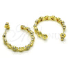 Argolla Mediana 02.210.0784.30 Oro Laminado, Diseño de Candado y Corazón, con Blanca Micro Pave, Pulido, Tono Dorado