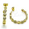 Argolla Mediana 02.210.0784.30 Oro Laminado, Diseño de Candado y Corazón, con Blanca Micro Pave, Pulido, Tono Dorado