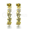 Argolla Mediana 02.210.0785.30 Oro Laminado, Diseño de Delfín, con Blanca Micro Pave, Pulido, Tono Dorado