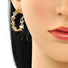 Argolla Mediana 02.210.0785.1.30 Oro Laminado, Diseño de Delfín, con Multicolor Micro Pave, Pulido, Tono Dorado