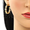 Argolla Mediana 02.210.0786.30 Oro Laminado, Diseño de Puff Mariner, con Blanca Micro Pave, Pulido, Tono Dorado