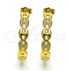 Argolla Mediana 02.210.0786.30 Oro Laminado, Diseño de Puff Mariner, con Blanca Micro Pave, Pulido, Tono Dorado