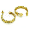 Argolla Mediana 02.210.0786.30 Oro Laminado, Diseño de Puff Mariner, con Blanca Micro Pave, Pulido, Tono Dorado