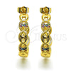 Argolla Mediana 02.210.0786.1.30 Oro Laminado, Diseño de Puff Mariner, con Multicolor Micro Pave, Pulido, Tono Dorado