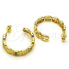 Argolla Mediana 02.210.0786.1.30 Oro Laminado, Diseño de Puff Mariner, con Multicolor Micro Pave, Pulido, Tono Dorado