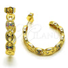 Argolla Mediana 02.210.0786.1.30 Oro Laminado, Diseño de Puff Mariner, con Multicolor Micro Pave, Pulido, Tono Dorado